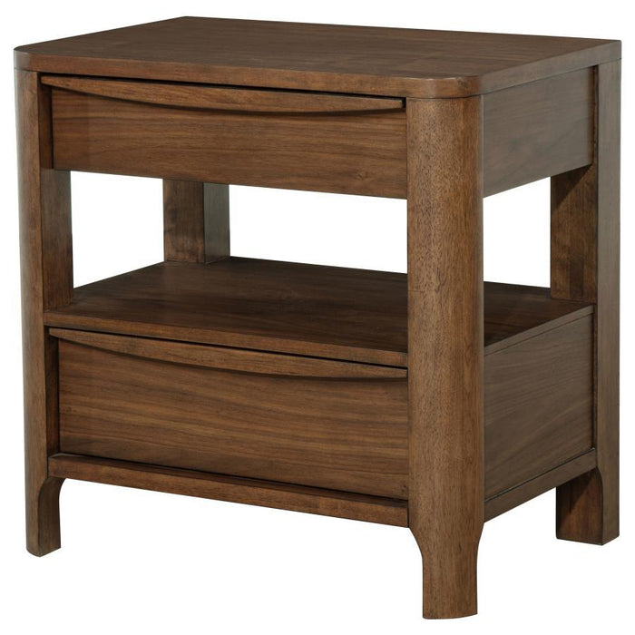 Maderia - 2-Drawer Nightstand Bedside Table - Walnut – Accent Nightstands by Coaster Fine Furniture at Furniture Wholesale Plus , Nashville furniture store