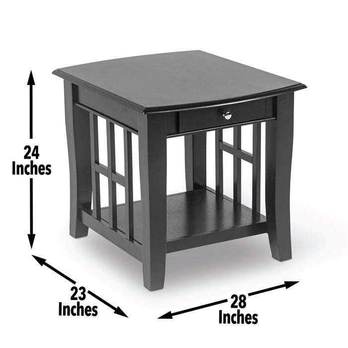 Cassidy - End Table - Black – End Tables by Steve Silver Furniture at Furniture Wholesale Plus , Nashville furniture store
