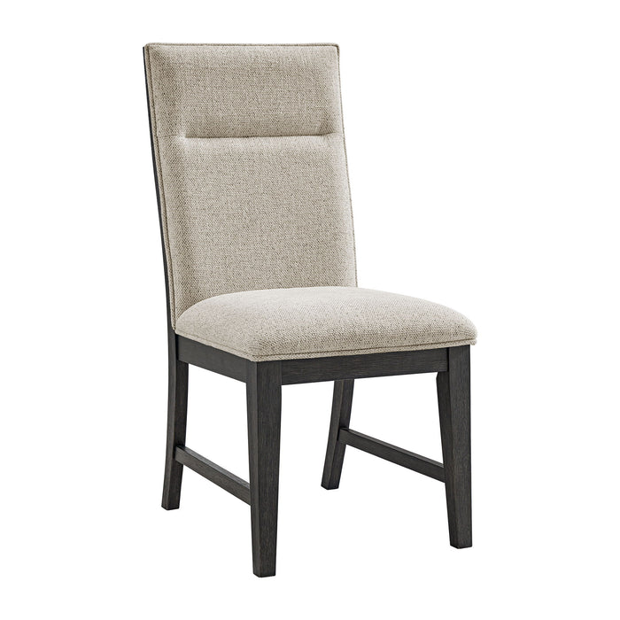 Axel - 5 Piece Standard Height Dining Set (Round Table And Four Fabric Chairs) - Espresso / Light Gray – 5 Piece Dining Room Sets by Elements International at Furniture Wholesale Plus , Nashville furniture store