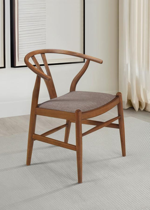 Dinah - Wood Wishbone Dining Side Chair (Set of 2) - Walnut – Chair Sets by Coaster Fine Furniture at Furniture Wholesale Plus , Nashville furniture store