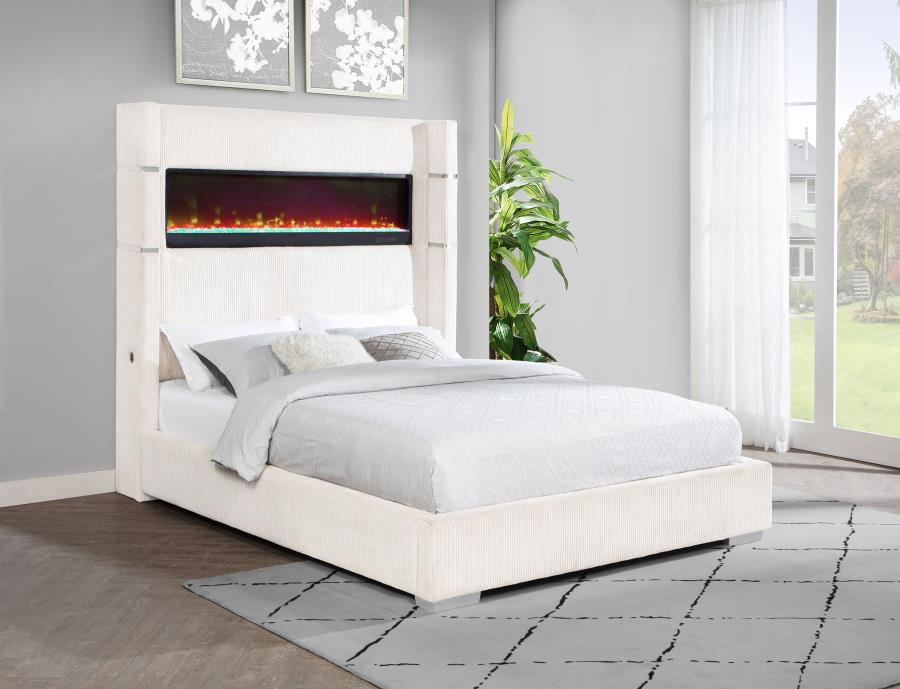 Tisdall - Upholstered Fireplace Bed – Upholstered Beds by Coaster Fine Furniture at Furniture Wholesale Plus , Nashville furniture store