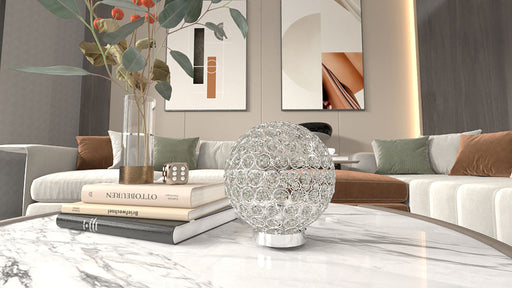 Crystal Globe - Table Lamp - Pearl Silver - Premium Table Lamps from Crown Mark - Just $59! Shop now at Furniture Wholesale Plus  We are the best furniture store in Nashville, Hendersonville, Goodlettsville, Madison, Antioch, Mount Juliet, Lebanon, Gallatin, Springfield, Murfreesboro, Franklin, Brentwood