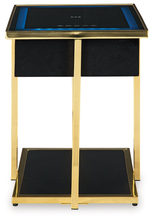Rexwell - Accent Table With Speaker - Black / Gold Finish – Accent Tables by Signature Design by Ashley® at Furniture Wholesale Plus , Nashville furniture store
