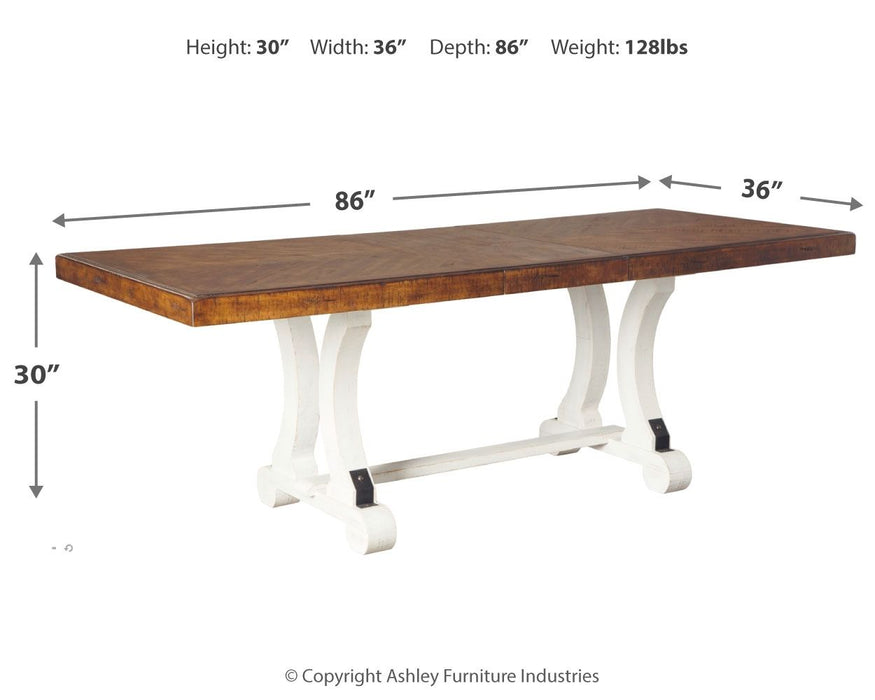 Valebeck - Rectangular Dining Room Table - White / Brown – Dining Tables by Signature Design by Ashley® at Furniture Wholesale Plus , Nashville furniture store