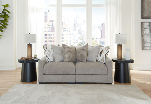 Aslan Court - 2-Piece Loveseat Sectional - Pebble – Stationary Sectionals by Benchcraft® at Furniture Wholesale Plus , Nashville furniture store