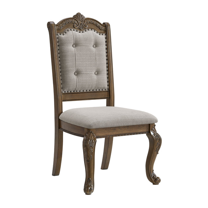 Madison Park - Dining Side Chair (Set of 2) - Walnut / Beige – Chair Sets by Elements International at Furniture Wholesale Plus , Nashville furniture store