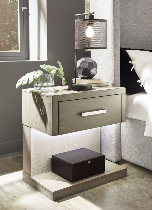 Fawnburg - One Drawer Night Stand - Gray – Nightstands w/ Charging Stations by Millennium® by Ashley at Furniture Wholesale Plus , Nashville furniture store