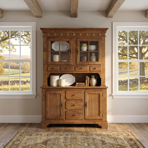 Treasures - Hutch & Buffet - Rustic Oak – Hutches & Buffets by Liberty Furniture at Furniture Wholesale Plus , Nashville furniture store