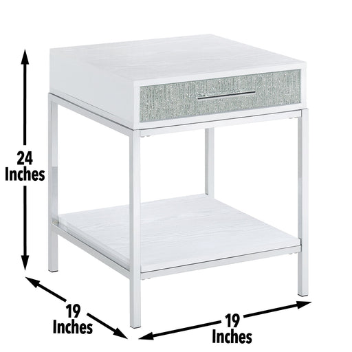 Mirage - Side Table - White – End Tables by Steve Silver Furniture at Furniture Wholesale Plus , Nashville furniture store