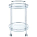 Chrissy - Round Glass Shelf Metal Bar Cart - Premium Bar Carts from CoasterEveryday - Just $179! Shop now at Furniture Wholesale Plus  We are the best furniture store in Nashville, Hendersonville, Goodlettsville, Madison, Antioch, Mount Juliet, Lebanon, Gallatin, Springfield, Murfreesboro, Franklin, Brentwood
