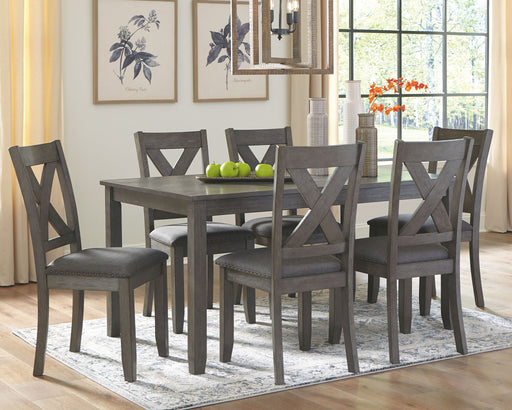 Caitbrook - Gray - RECT DRM Table Set (Set of 7) - Premium 7 Piece Dining Room Sets from Signature Design by Ashley® - Just $758! Shop now at Furniture Wholesale Plus  We are the best furniture store in Nashville, Hendersonville, Goodlettsville, Madison, Antioch, Mount Juliet, Lebanon, Gallatin, Springfield, Murfreesboro, Franklin, Brentwood
