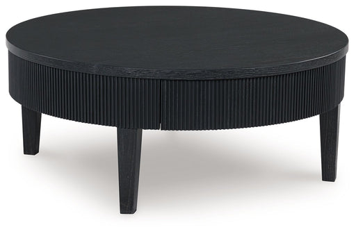 Marstream - Round Cocktail Table - Black – Coffee Tables by Signature Design by Ashley® at Furniture Wholesale Plus , Nashville furniture store