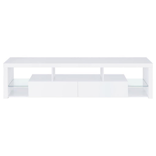 Jude - 2-Drawer Engineered Wood TV Stand - High Gloss White - Premium TV Stands from Coaster Fine Furniture - Just $379! Shop now at Furniture Wholesale Plus  We are the best furniture store in Nashville, Hendersonville, Goodlettsville, Madison, Antioch, Mount Juliet, Lebanon, Gallatin, Springfield, Murfreesboro, Franklin, Brentwood