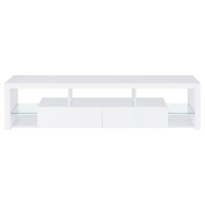 Jude - 2-Drawer Engineered Wood TV Stand - High Gloss White – TV Stands by Coaster Fine Furniture at Furniture Wholesale Plus , Nashville furniture store