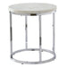Echo - White Marble Top Round End Table - White – End Tables by Steve Silver Furniture at Furniture Wholesale Plus , Nashville furniture store