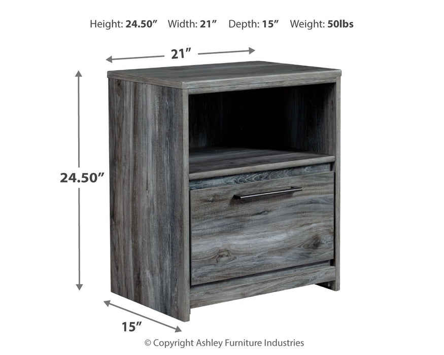 Baystorm - One Drawer Night Stand - Premium Nightstands w/ Charging Stations from Signature Design by Ashley® - Just $208! Shop now at Furniture Wholesale Plus  We are the best furniture store in Nashville, Hendersonville, Goodlettsville, Madison, Antioch, Mount Juliet, Lebanon, Gallatin, Springfield, Murfreesboro, Franklin, Brentwood