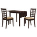 Kelso - 3 Piece Drop Leaf Dining Table Set - Cappuccino - Premium 3 Piece Dining Room Sets from CoasterEveryday - Just $449! Shop now at Furniture Wholesale Plus  We are the best furniture store in Nashville, Hendersonville, Goodlettsville, Madison, Antioch, Mount Juliet, Lebanon, Gallatin, Springfield, Murfreesboro, Franklin, Brentwood