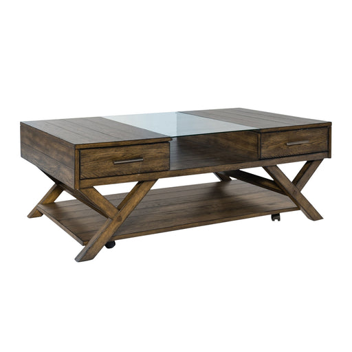 Lennox - Display Cocktail Table - Weathered Chestnut – Cocktail Tables by Liberty Furniture at Furniture Wholesale Plus , Nashville furniture store