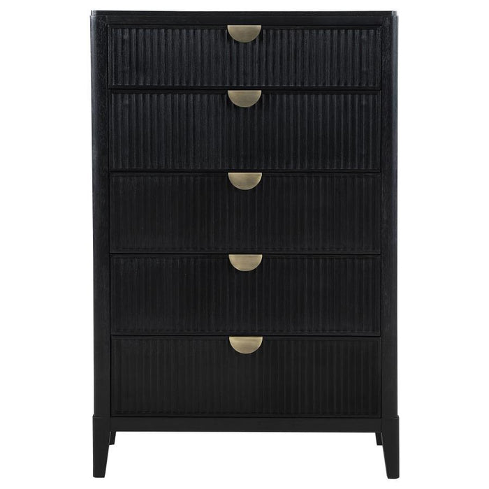 Brookmead - 5-Drawer Bedroom Chest - Black – Accent Chests by Coaster Fine Furniture at Furniture Wholesale Plus , Nashville furniture store