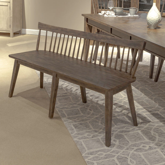 Midland Falls - Spindle Back Bench - Rustic Brown – Dining Benches by Liberty Furniture at Furniture Wholesale Plus , Nashville furniture store