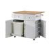 Jalen - 3 Door Mobile Kitchen Cart - Natural Brown And White – Carts by CoasterEssence at Furniture Wholesale Plus , Nashville furniture store