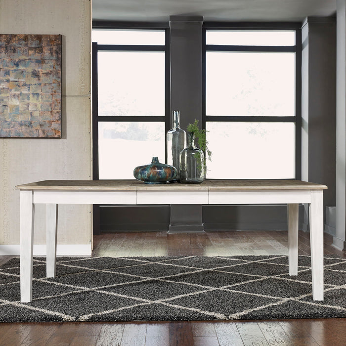 Summerville - Rectangular Leg Table - Soft White Wash / Wirebrushed Gray – Dining Tables by Liberty Furniture at Furniture Wholesale Plus , Nashville furniture store