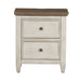 Heartland - 2 Drawer Nightstand With Charging Station - Antique White / Tobacco Tops – Nightstands w/ Charging Stations by Liberty Furniture at Furniture Wholesale Plus , Nashville furniture store