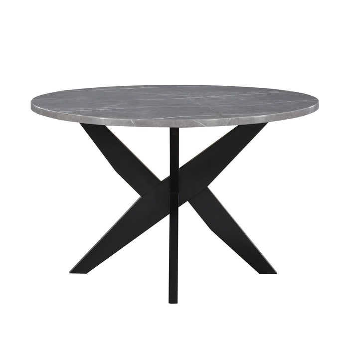 Amy - Round Faux-Marble Dining Table - Gray – Dining Tables by Steve Silver Furniture at Furniture Wholesale Plus , Nashville furniture store