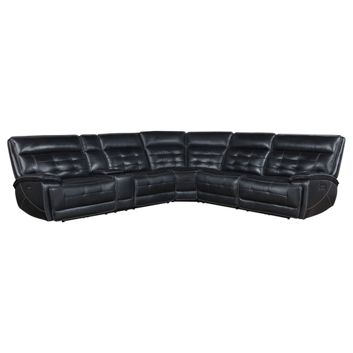 Hewitt - Leather Upholstered Power Reclining Sectional - Black – Reclining Sectionals by Coaster Fine Furniture at Furniture Wholesale Plus , Nashville furniture store