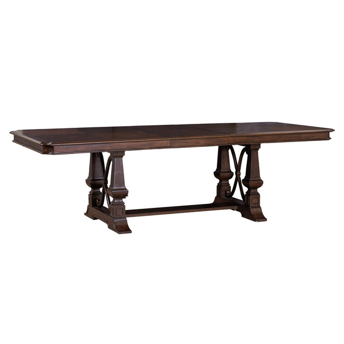 Providence Park - Trestle Table - Chateau Brown – Dining Tables by Liberty Furniture at Furniture Wholesale Plus , Nashville furniture store