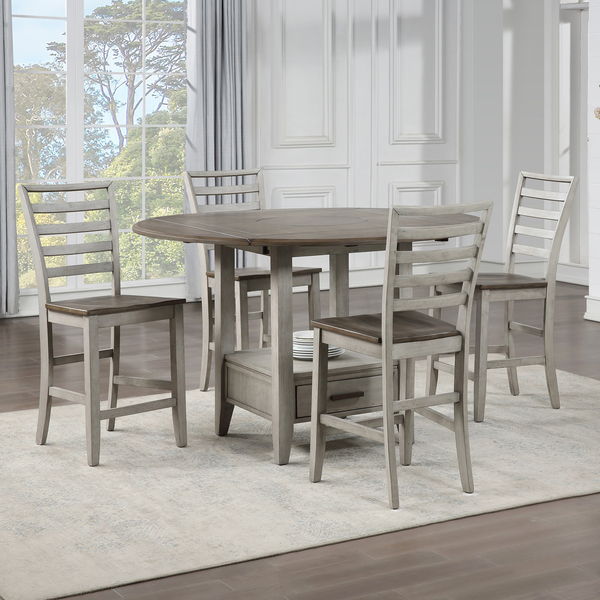 Abacus - Drop Leaf Counter Height Set – 7 Piece Dining Room Sets by Steve Silver Furniture at Furniture Wholesale Plus , Nashville furniture store