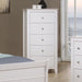 Selena 5-drawer Chest Cream White - Premium Chest from Coaster Z2 Standard - Just $428! Shop now at Furniture Wholesale Plus  We are the best furniture store in Nashville, Hendersonville, Goodlettsville, Madison, Antioch, Mount Juliet, Lebanon, Gallatin, Springfield, Murfreesboro, Franklin, Brentwood