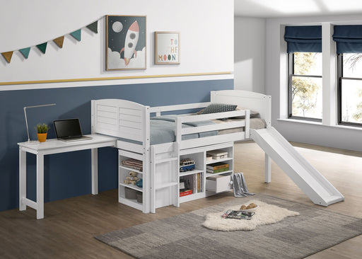 Millie Twin Workstation Loft Bed White - Premium Loft Bed from Coaster Z2 Standard - Just $898! Shop now at Furniture Wholesale Plus  We are the best furniture store in Nashville, Hendersonville, Goodlettsville, Madison, Antioch, Mount Juliet, Lebanon, Gallatin, Springfield, Murfreesboro, Franklin, Brentwood