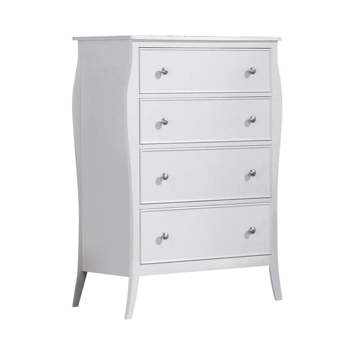 Dominique 4-drawer Chest Cream White - Premium Chest from Coaster Z2 Standard - Just $468! Shop now at Furniture Wholesale Plus  We are the best furniture store in Nashville, Hendersonville, Goodlettsville, Madison, Antioch, Mount Juliet, Lebanon, Gallatin, Springfield, Murfreesboro, Franklin, Brentwood