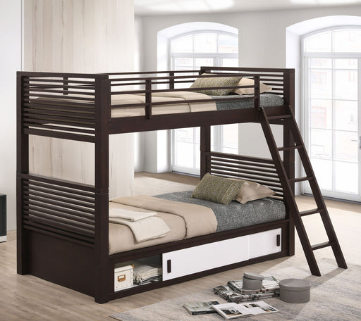 Oliver Twin Over Twin Bunk Bed Java - Premium Bunk Bed from Coaster Z2 Standard - Just $798! Shop now at Furniture Wholesale Plus  We are the best furniture store in Nashville, Hendersonville, Goodlettsville, Madison, Antioch, Mount Juliet, Lebanon, Gallatin, Springfield, Murfreesboro, Franklin, Brentwood