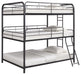 Garner Triple Full Bunk Bed with Ladder Gunmetal - Premium Bunk Bed from Coaster Z2 Standard - Just $578! Shop now at Furniture Wholesale Plus  We are the best furniture store in Nashville, Hendersonville, Goodlettsville, Madison, Antioch, Mount Juliet, Lebanon, Gallatin, Springfield, Murfreesboro, Franklin, Brentwood