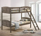 Flynn Bunk Bed Weathered Brown - Premium Bunk Bed from Coaster Z2 Standard - Just $358! Shop now at Furniture Wholesale Plus  We are the best furniture store in Nashville, Hendersonville, Goodlettsville, Madison, Antioch, Mount Juliet, Lebanon, Gallatin, Springfield, Murfreesboro, Franklin, Brentwood