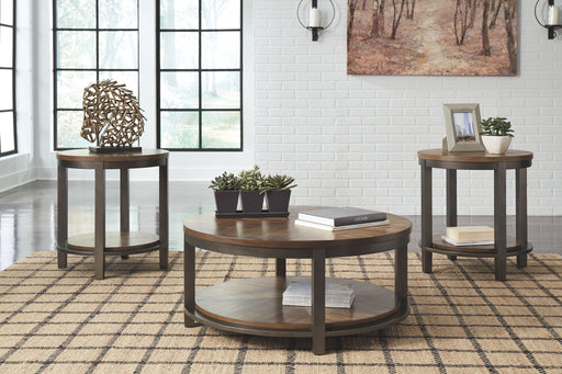 Roybeck - Occasional Table Set (Set of 3) - Light Brown / Bronze – Table Sets by Signature Design by Ashley® at Furniture Wholesale Plus , Nashville furniture store