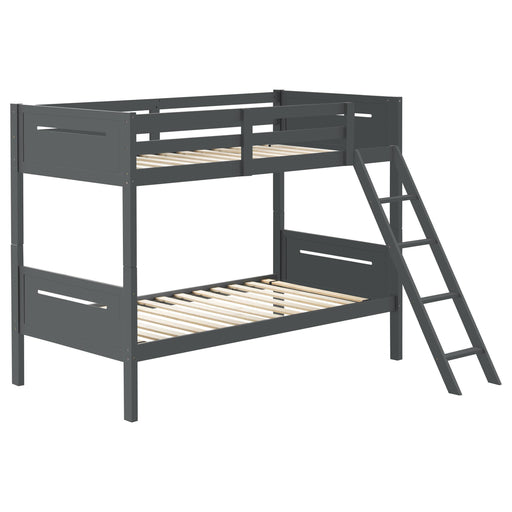 Littleton Twin Over Twin Bunk Bed Grey - Premium Bunk Bed from Coaster Z2 Standard - Just $418! Shop now at Furniture Wholesale Plus  We are the best furniture store in Nashville, Hendersonville, Goodlettsville, Madison, Antioch, Mount Juliet, Lebanon, Gallatin, Springfield, Murfreesboro, Franklin, Brentwood