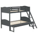 Arlo Twin Over Full Bunk Bed with Ladder Grey - Premium Bunk Bed from Coaster Z2 Standard - Just $558! Shop now at Furniture Wholesale Plus  We are the best furniture store in Nashville, Hendersonville, Goodlettsville, Madison, Antioch, Mount Juliet, Lebanon, Gallatin, Springfield, Murfreesboro, Franklin, Brentwood