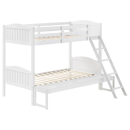 Arlo Twin Over Full Bunk Bed with Ladder White - Premium Bunk Bed from Coaster Z2 Standard - Just $558! Shop now at Furniture Wholesale Plus  We are the best furniture store in Nashville, Hendersonville, Goodlettsville, Madison, Antioch, Mount Juliet, Lebanon, Gallatin, Springfield, Murfreesboro, Franklin, Brentwood