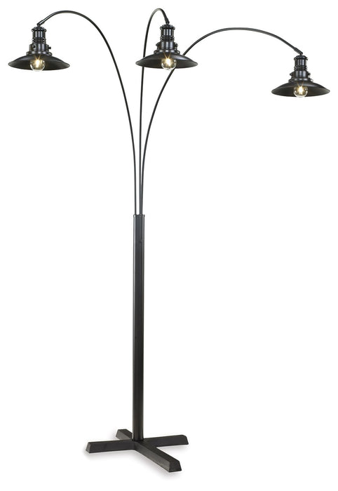 Sheriel - Black - Metal Arc Lamp - Premium Floor Lamps from Signature Design by Ashley® - Just $268! Shop now at Furniture Wholesale Plus  We are the best furniture store in Nashville, Hendersonville, Goodlettsville, Madison, Antioch, Mount Juliet, Lebanon, Gallatin, Springfield, Murfreesboro, Franklin, Brentwood