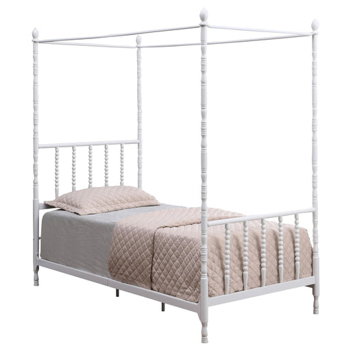 Betony Twin Canopy Bed White - Premium Bed from Coaster Z2 Standard - Just $438! Shop now at Furniture Wholesale Plus  We are the best furniture store in Nashville, Hendersonville, Goodlettsville, Madison, Antioch, Mount Juliet, Lebanon, Gallatin, Springfield, Murfreesboro, Franklin, Brentwood