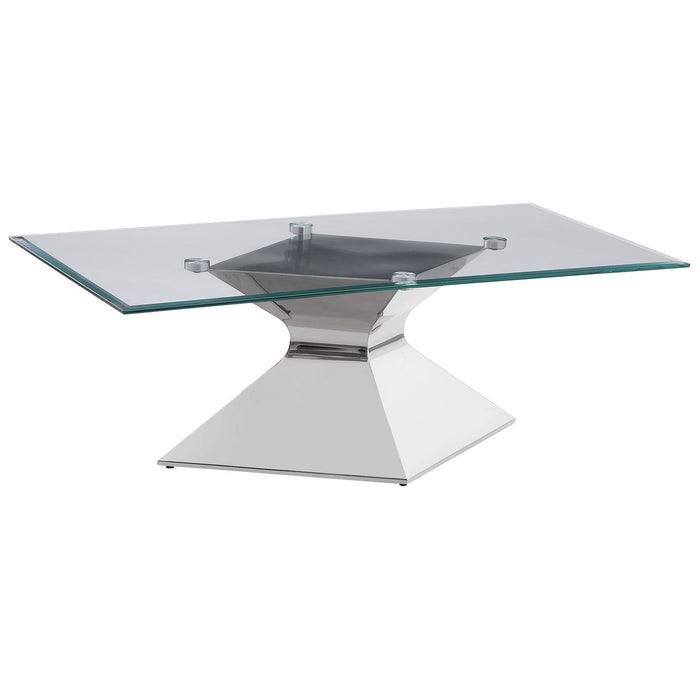Jenny - Glass Top Stainless Steel Table – End Tables by CoasterEveryday at Furniture Wholesale Plus , Nashville furniture store