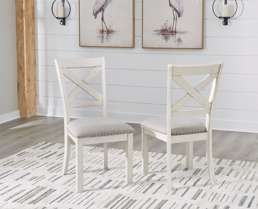 Robbinsdale - Dining Upholstered Side Chair (Set of 2) - Antique White – Chair Sets by Signature Design by Ashley® at Furniture Wholesale Plus , Nashville furniture store