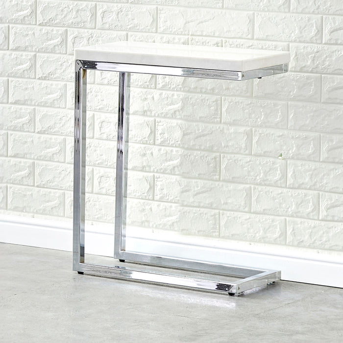 Echo - Marble Top Chairside Table - White – Chair Side Tables by Steve Silver Furniture at Furniture Wholesale Plus , Nashville furniture store