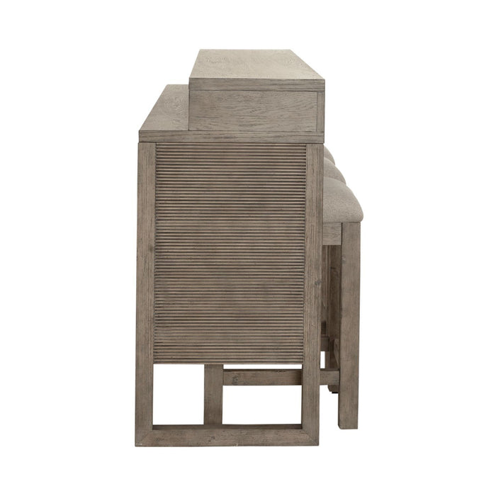 Bartlett Field - 4 Piece Living Room Set (Console Bar Table & 3 Console Stools) - Dusty Taupe – 4 Piece Living Room Sets by Liberty Furniture at Furniture Wholesale Plus , Nashville furniture store