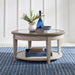 Heartland - Round Ceiling Tile Cocktail Table - Antique White / Tobacco Tops – Cocktail Tables by Liberty Furniture at Furniture Wholesale Plus , Nashville furniture store