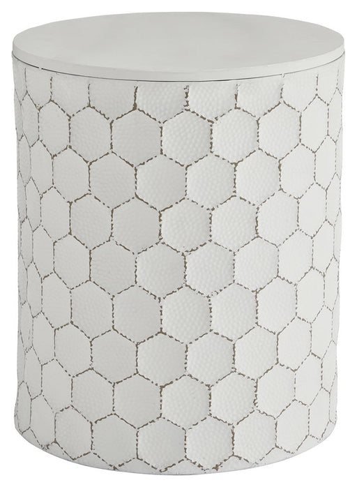 Polly - Stool - White – End Tables by Signature Design by Ashley® at Furniture Wholesale Plus , Nashville furniture store