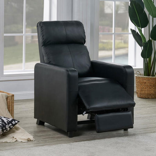 Toohey - Upholstered Home Theater Push Back Recliner - Black - Premium Reclining Chairs from CoasterEveryday - Just $399! Shop now at Furniture Wholesale Plus  We are the best furniture store in Nashville, Hendersonville, Goodlettsville, Madison, Antioch, Mount Juliet, Lebanon, Gallatin, Springfield, Murfreesboro, Franklin, Brentwood